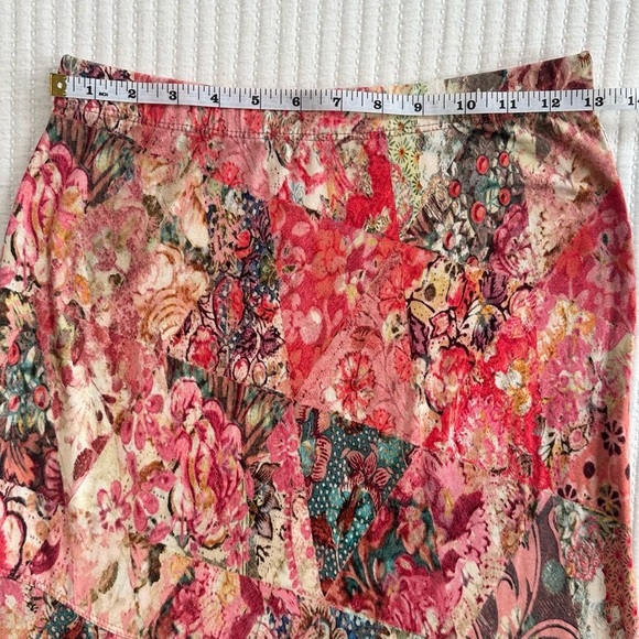 Peruvian Connection Colorful Patchwork Print Midi Skirt - Picture 3 of 6